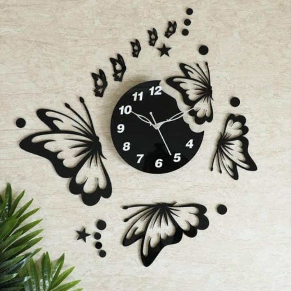 3D Butterfly Wall Clock with Light