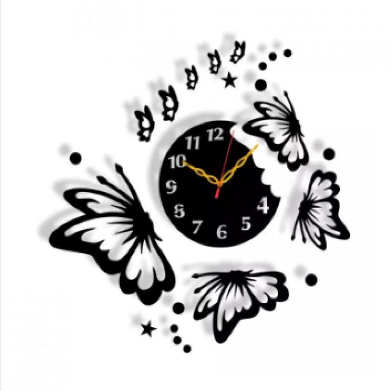 3D Butterfly Wall Clock with Light