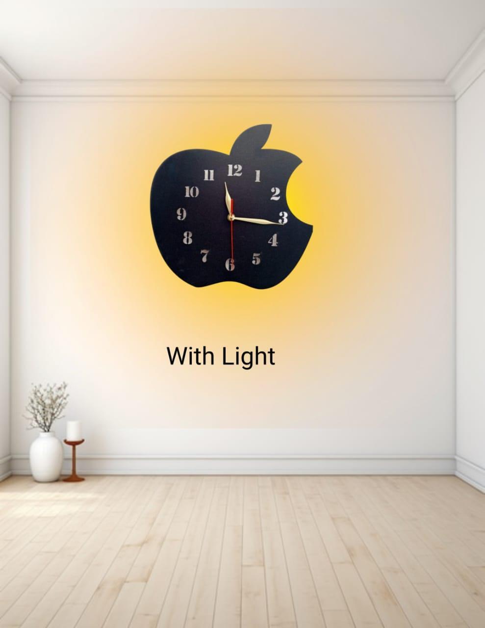 Apple Design Analogue Wall Clock With Light