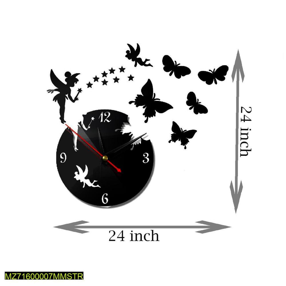 Stylish 3D Art MDF Wood Wall Clock with Light