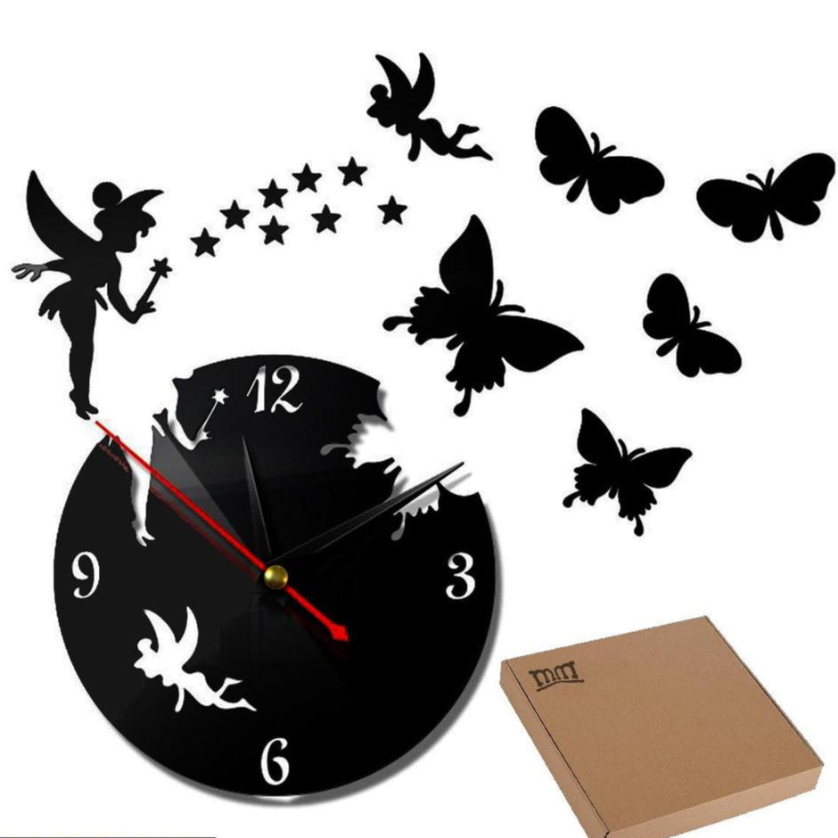 Stylish 3D Art MDF Wood Wall Clock with Light
