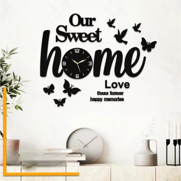 3D Wooden Wall Clock with Light - DIY Home Style Decor