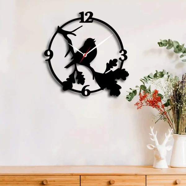 Sparrow Decorative 3d Wooden Wall Clock For Living Room Bedroom